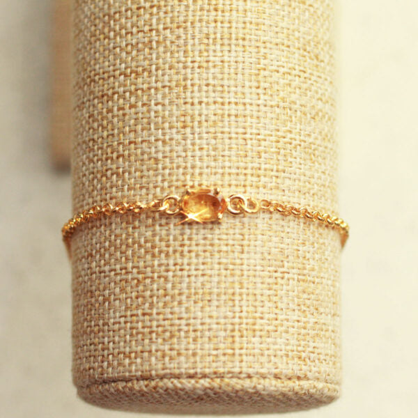 Solis citrien armband 925 zilver gold plated