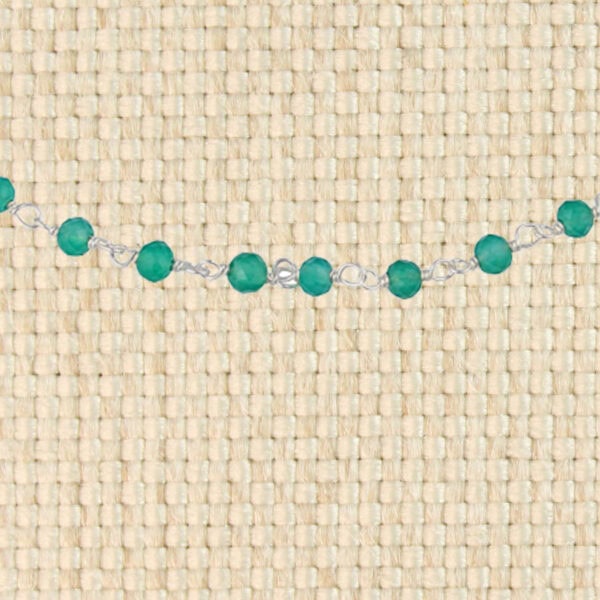 Veridia groene onyx kralen ketting 925 zilver