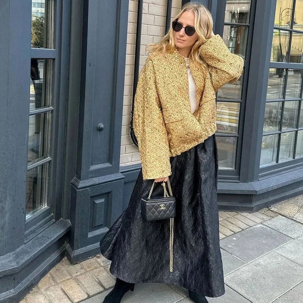 Women's City Chic Sequin Tweed Blazer Jacket
