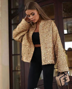 Women's City Chic Sequin Tweed Blazer Jacket