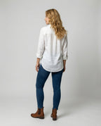 Women's Classic-Collar Three-Quarter-Sleeve Linen Shirt