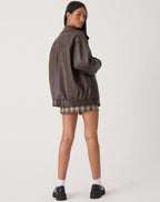 Women's Relaxed-Fit PU Leather Jacket for Casual Wear