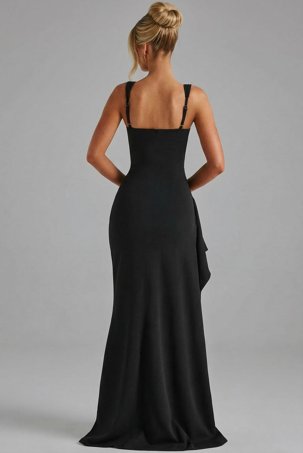 Women's Elegant Open-Back Bodycon Slip Maxi Dresses Leg Split