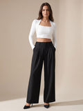 Amelia | Women's High-Waist Pleated Wide-Leg Dress Trousers