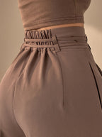Women's High-Waist Wide-Leg Drawstring Palazzo Trousers