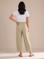 Women's Relaxed-Fit Linen Trousers Ankle-Length Casual Pants