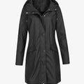 Women's Waterproof Hooded Raincoat Longline Zip-Up Jacket