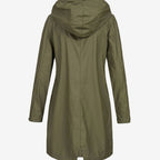 Women's Waterproof Hooded Raincoat Longline Zip-Up Jacket