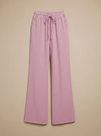 Women's Wide-Leg Casual Palazzo Trousers Drawstring Waist Side Pockets