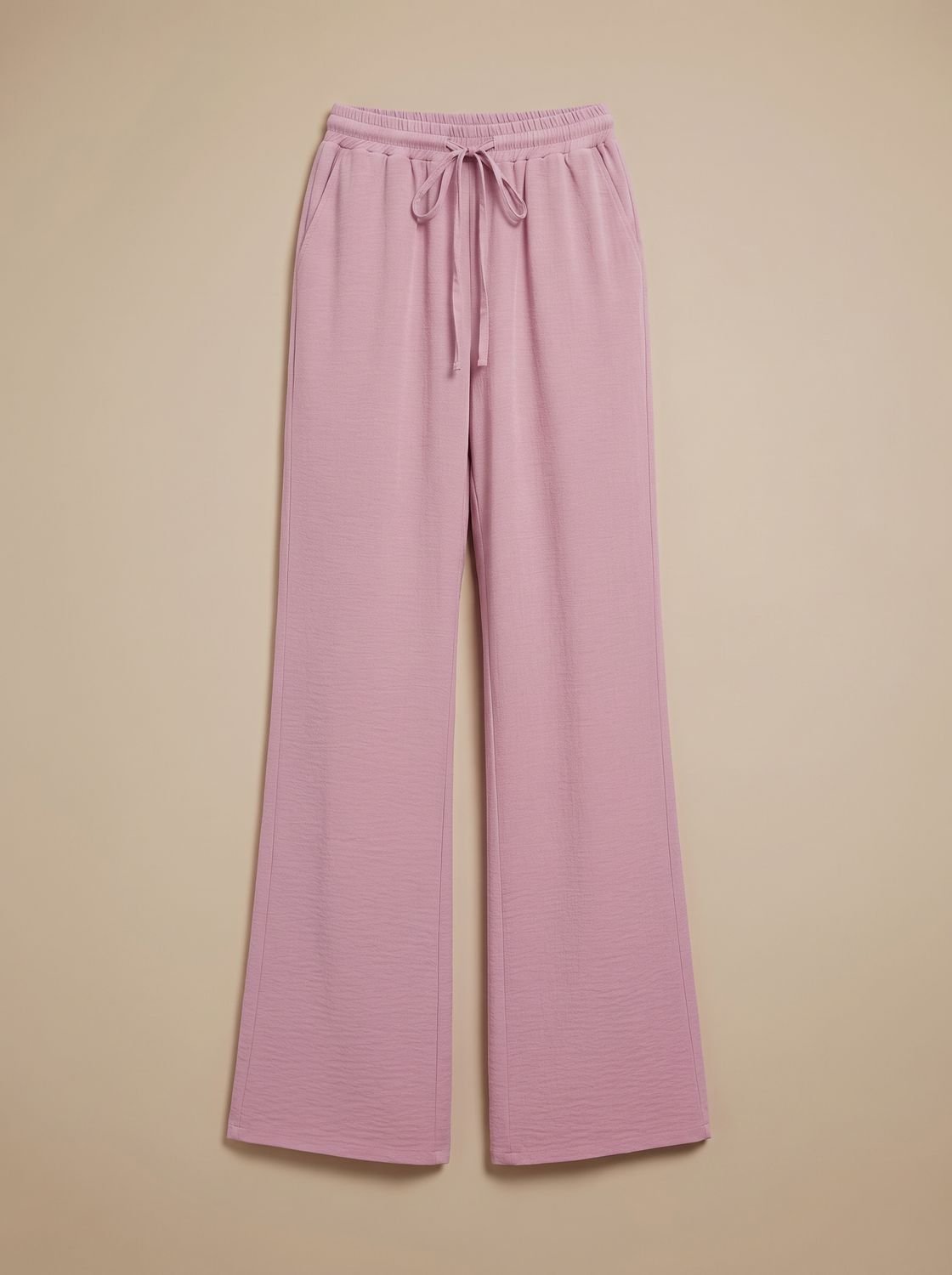 Women's Wide-Leg Casual Palazzo Trousers Drawstring Waist Side Pockets