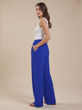 Charlotte | Women's Wide-Leg Palazzo Drawstring Waist Trousers Pockets